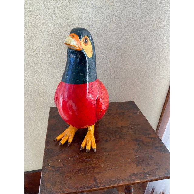 Red Late 20th Century Sergio Bustamente Papier Mâche Bird Le Sculpture For Sale - Image 8 of 9