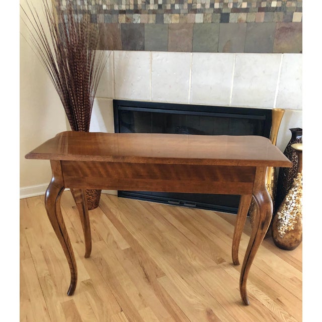 Charmingly Sophisticated Ethan Allen Solid Maple Console Table