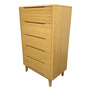 Greenington Currant Five-Drawer Bamboo High Chest For Sale