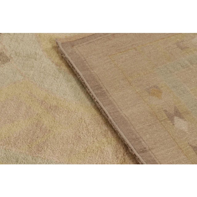 Rug & Kilim's Plush Art Deco Style Rug in Mohair With Floral Designs in Beige For Sale - Image 9 of 10
