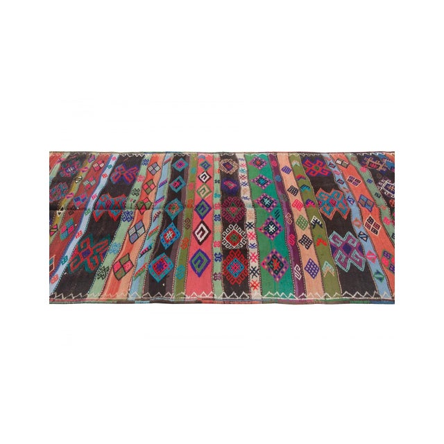 Colorful Vintage Embroidered Kilim Rug - 5`5" X 10`4" For Sale - Image 4 of 6