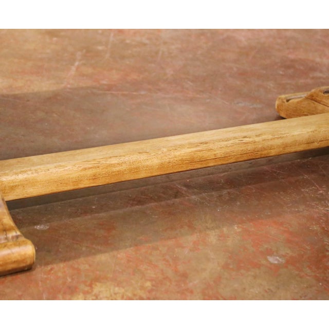 Wood Early 20th Century French Louis XIII Bleached Oak Trestle Refectory Dining Table For Sale - Image 7 of 7