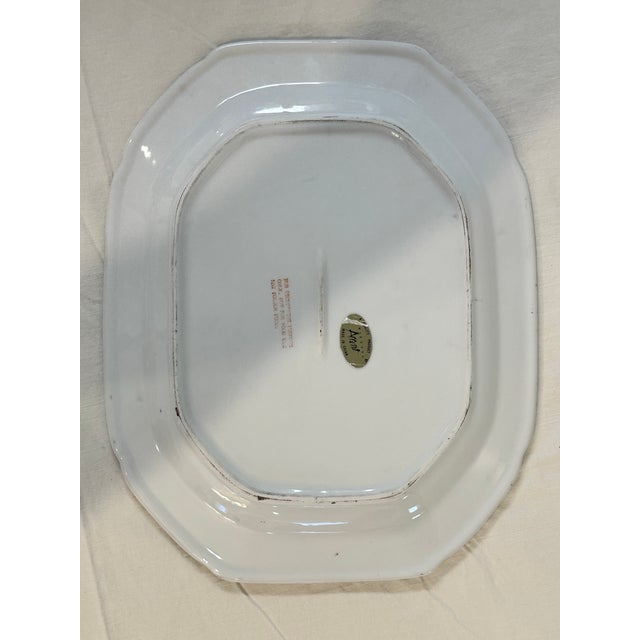 Late 20th Century Majolica Acqua Fa Cedra Raised Relief Lemon Flower Leaves Large Platter For Sale In Dallas - Image 6 of 8