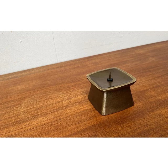 Vintage Brutalist Metal Candleholder, 1970s For Sale - Image 4 of 13
