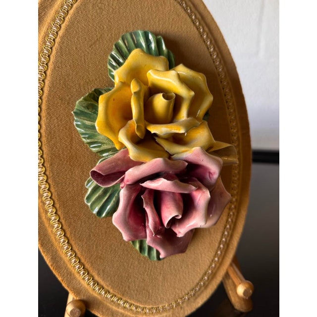 Vintage Italian Capodimonte Style Porcelain Flower Wall Plaque - Sold Separately For Sale - Image 4 of 6