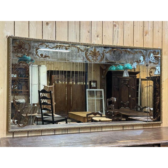 Large Vintage Bistro Mirror, 1970s For Sale - Image 5 of 7