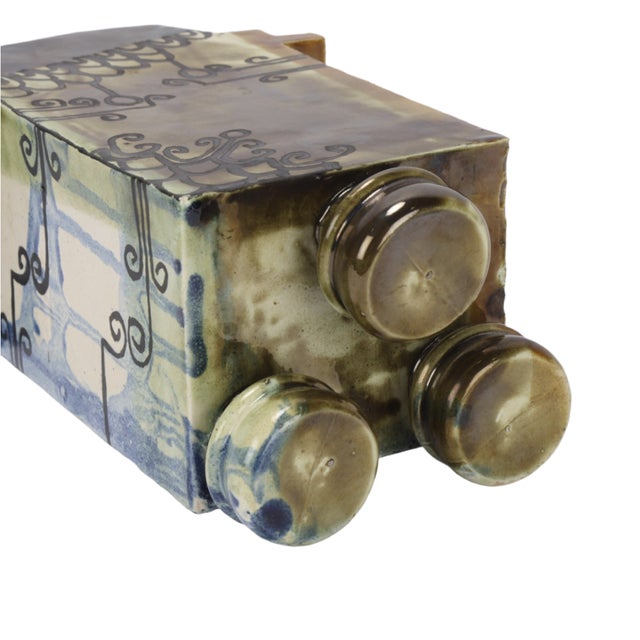 Mid-Century Modern Mid-Century Chinese Style Slip-Cast Vase on Feet, 1950s For Sale - Image 3 of 4