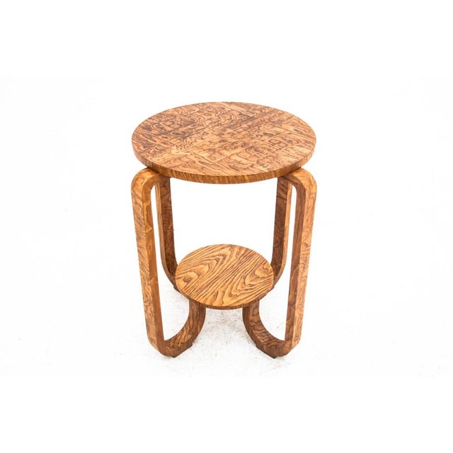 Art Deco Round Console Table, Poland, 1950s For Sale - Image 10 of 10