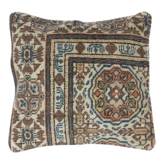 16"x16" Rustic Handmade Wool Cushion Cover. Vintage Turkish Rug Pillow For Sale