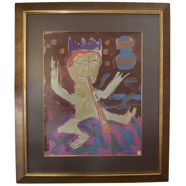 A Framed Acrylic on Paper by James Hansen For Sale