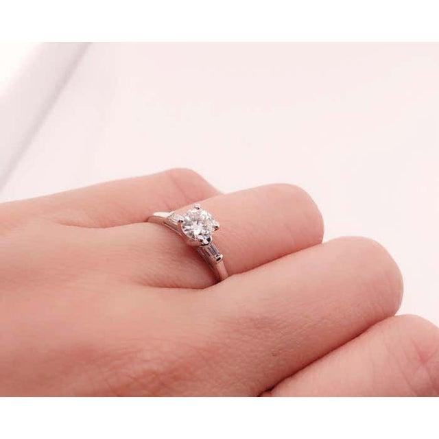 14 Karat White Gold Engagement Ring 0.75 Total Diamond Weight For Sale - Image 4 of 11