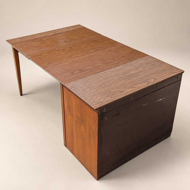 Mid-Century Modern Saginaw Extendomatic Mid-Century Walnut Convertible Dining Table Cabinet For Sale - Image 3 of 18
