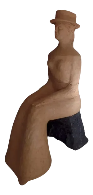Mid 20th Century Figurative Terra Cotta Sculpture After "Seurat Lunch in the Park" by Isabelle