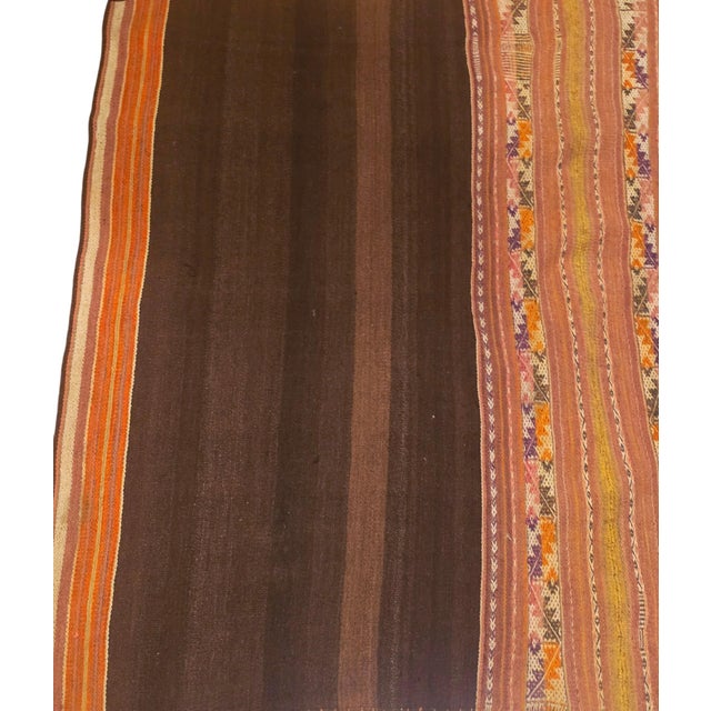 Folk Art Vintage 1960s Andean Handwoven Heavy Wool Textile – Traditional Artisan Loom Weaving For Sale - Image 3 of 6