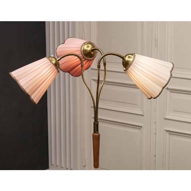 Swedish Floor Lamp in Marble & Brass from Bröderna Malmströms, 1940s For Sale - Image 6 of 11