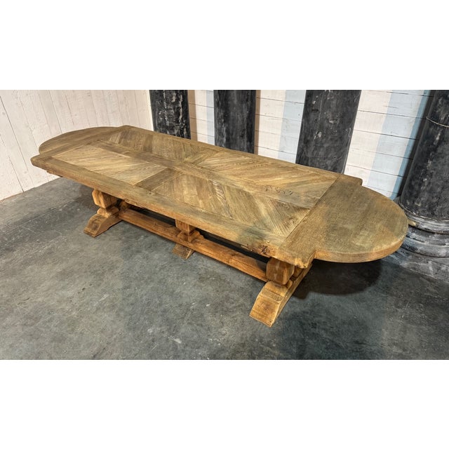 Large French 3-Meter Oak Farmhouse Dining Table, 1920s For Sale - Image 3 of 16