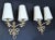 Art Deco French Wrought Iron & Round Glass Sconces Cone Shades, Wall Lights Art Deco 1950 For Sale - Image 3 of 13