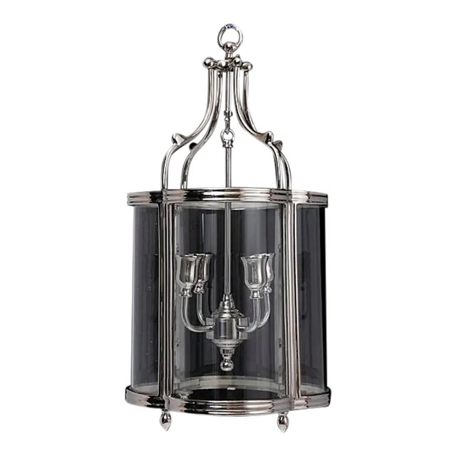 Quatrefoil Lantern in Nickel Finish For Sale