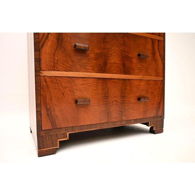 Art Deco Figured Walnut Chest of Drawers from Heals, 1930 For Sale - Image 10 of 11