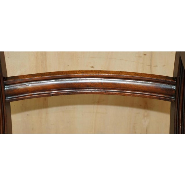 Wood Vintage Regency Style Hardwood Saber Leg Office Desk Chair For Sale - Image 7 of 18