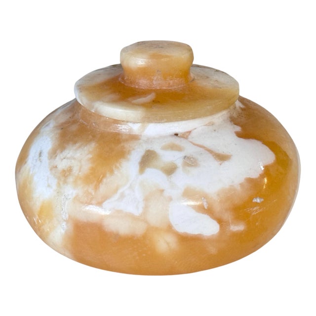 Box Vide Poche in Onyx with Beige Lid, France, 1970s For Sale