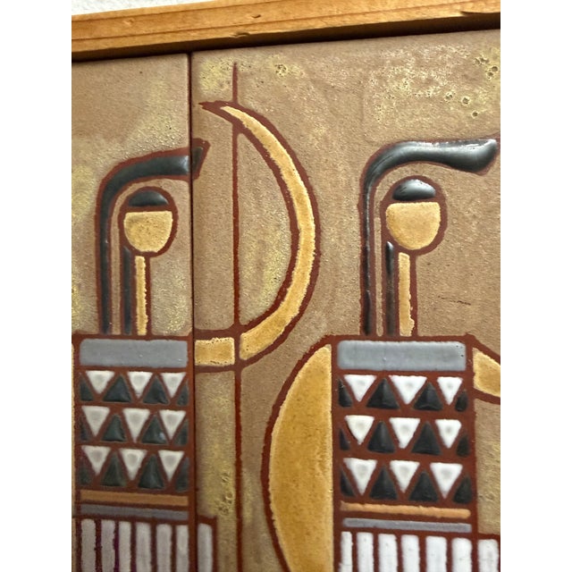 Multi-Tile Ceramic Mural Titled "Composition With Warriors" (Or "Classical Age Warriors") by the Renowned Greek Ceramist Panos Valsamakis (1900–1986). For Sale - Image 11 of 12