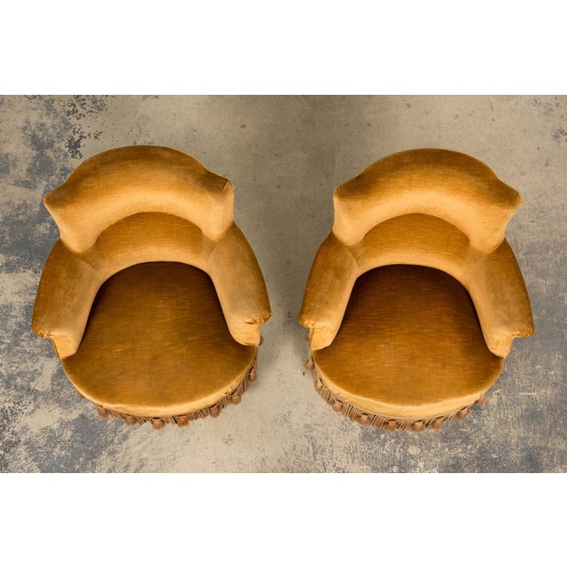 French 19th Century French Napoleon III Armchairs W/ Golden Ochre Mohair - A Pair For Sale - Image 3 of 18