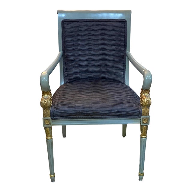 Mid Century French Style Lacquer Wood Chair For Sale
