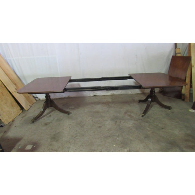 Baker Mahogany Baquet Dining Room Table Banded For Sale - Image 6 of 9