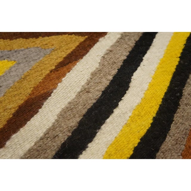 Multicolored Geometric Pattern V1930s Vintage Navajo Style Scatter Size Area Rug For Sale - Image 4 of 10