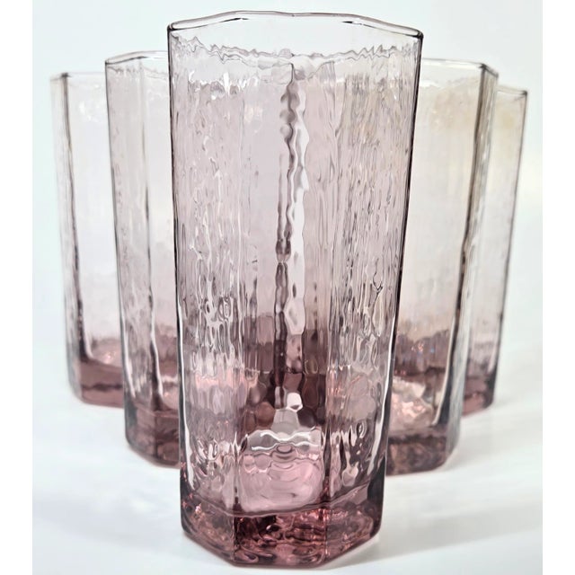 Pink Ice Tumblers- Set of Six For Sale - Image 9 of 9