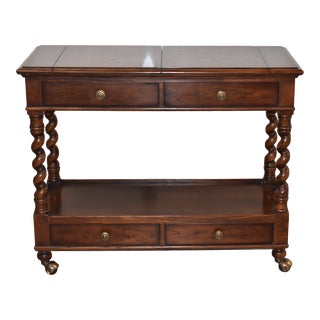 Henredon Four Centuries Oak 4 Drawer Flip Top Server For Sale