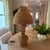 Monumental Vintage Wicker Table Lamp With Matching Dome Shaped Shade For Sale - Image 9 of 11