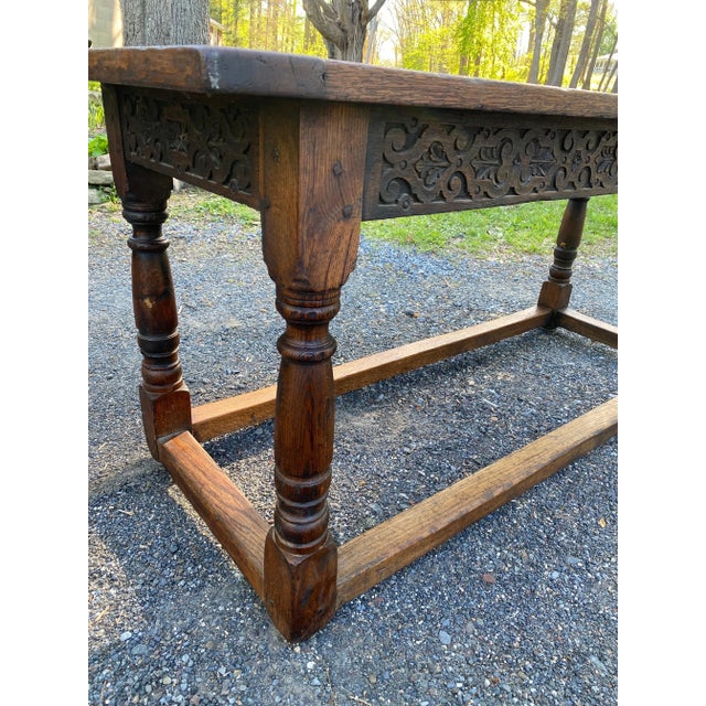 17th Century 17th Century Jacobean 3 Plank Oak Refectory Table For Sale - Image 5 of 13