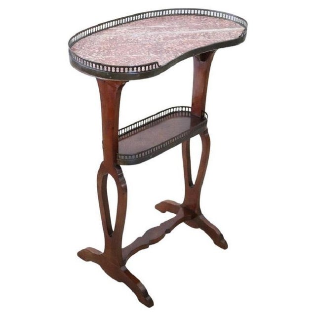 Antique Side Table in Walnut and Marble Top For Sale - Image 12 of 12