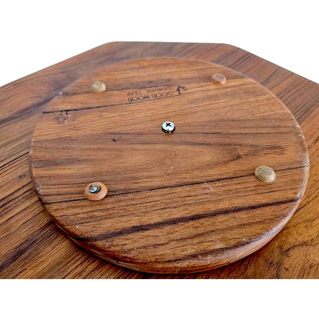 Wood 1970s Teak Wood Partitioned Lazy Susan For Sale - Image 7 of 10