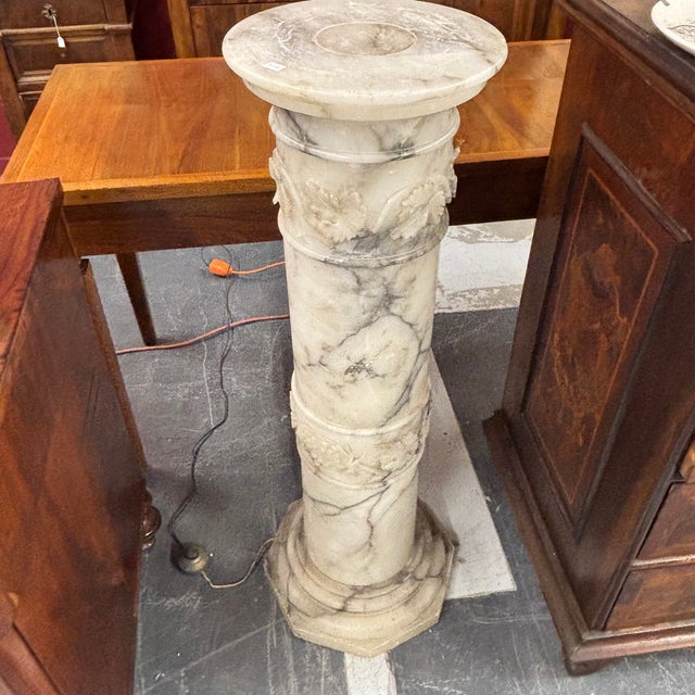 Antique Liberty Illuminated Alabaster Column, 1920s For Sale - Image 9 of 15