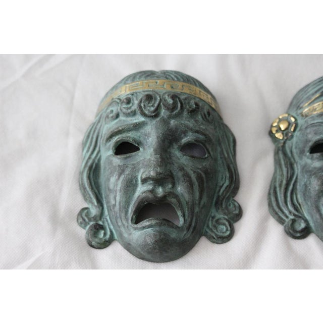 Bronze Theater Drama Masks, 1950s, Set of 2 For Sale - Image 9 of 18