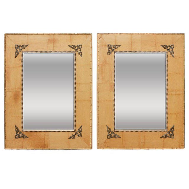 Late 20th Century Bamboo Mirrors With Book Motif - a Pair For Sale - Image 12 of 12
