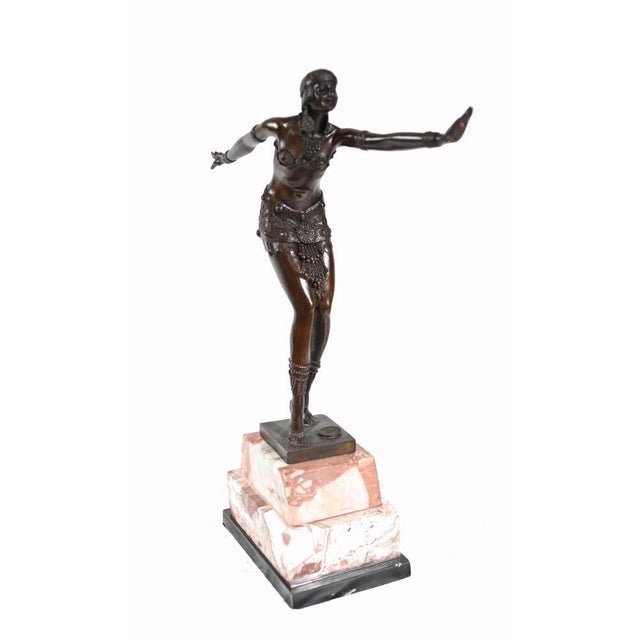You are viewing a gorgeous art deco style statue of a female dancer The piece is a later recasting of the original by...