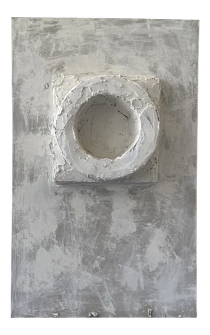 “Oh 2” Contemporary Minimalist Mixed-Media Sculptural Wall Object by John Paul San Pedro