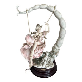 Vintage 1993 Florence Giuseppe Armani "Summertime" Woman on a Swing Sculpture 485c For Sale