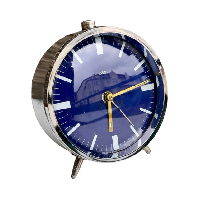 Prim Chrome Alarm Clock, Vintage Mechanical Clock, Czechoslovakia, 1970s. For Sale - Image 18 of 18