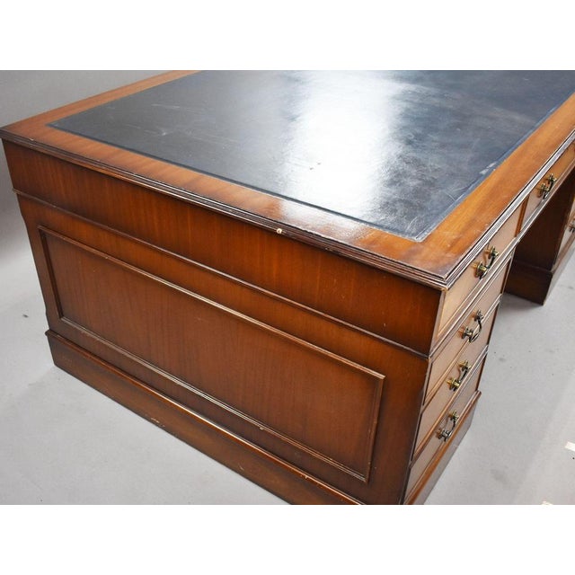 Mahogany Partners Desk, 1980s For Sale - Image 11 of 14