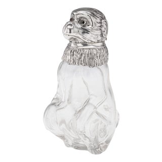 Antique German Silver and Glass Novelty Monkey Claret Jug, 1900 For Sale