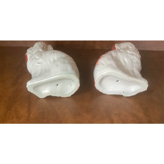 Staffordshire Late 19th Century Pair English Staffordshire Victorian Era Dog Figurines For Sale - Image 4 of 6