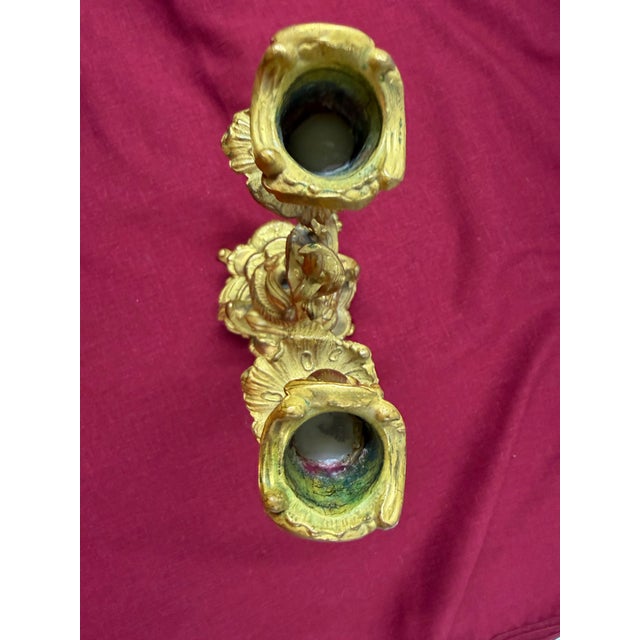 Antique a Late 1800’s Baroque gilded French candlestick With fantasy sea creatures entwined with flowers and vines. Add...
