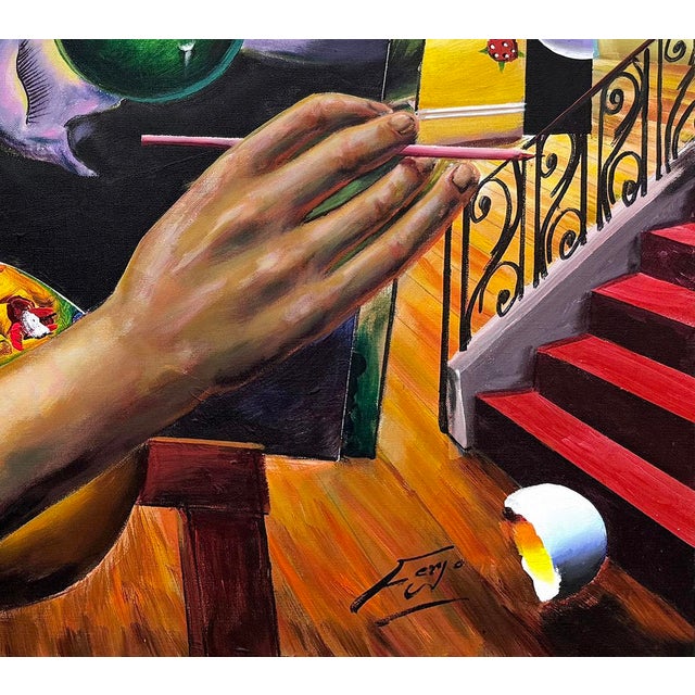 Original oil painting on canvas. Hand signed lower front by Ferjo. Canvas image size 36 x 48 x 1 inches. Canvas is...