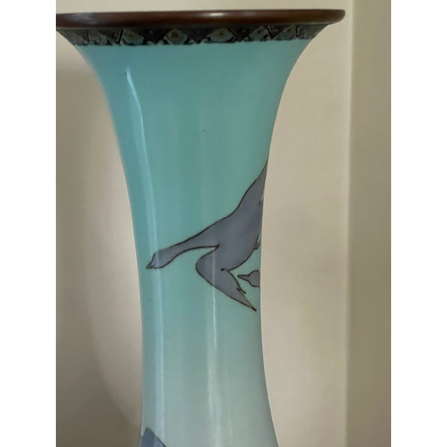 1920s 1920s Pair Enameled Urns With Birds For Sale - Image 5 of 10