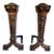 Antique Cast Iron Burnished Andirons by Ohio F & M Co. 1920s For Sale